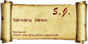 Sárváry János névjegykártya