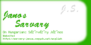 janos sarvary business card
